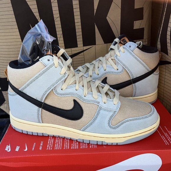 NEW Nike SE Dunk High Hemp Hoops FJ4191-200 Pumice Grain Light Retro Men Sizes - Picture 1 of 6